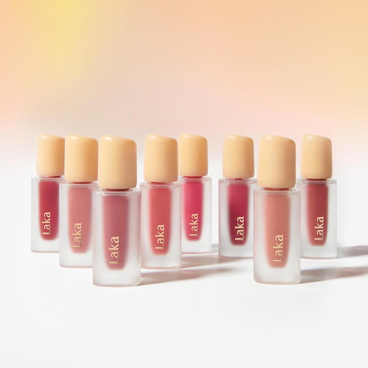 Laka Fruity Glam Tint, 4.5g/0.15 oz., Glowing Lip Stain with Wide Color Spectrum, Hydrating & Lightweight Texture, Long-Lasting Bold Stain, Non-Sticky, Vegan, K-Beauty (#125 Mango)
