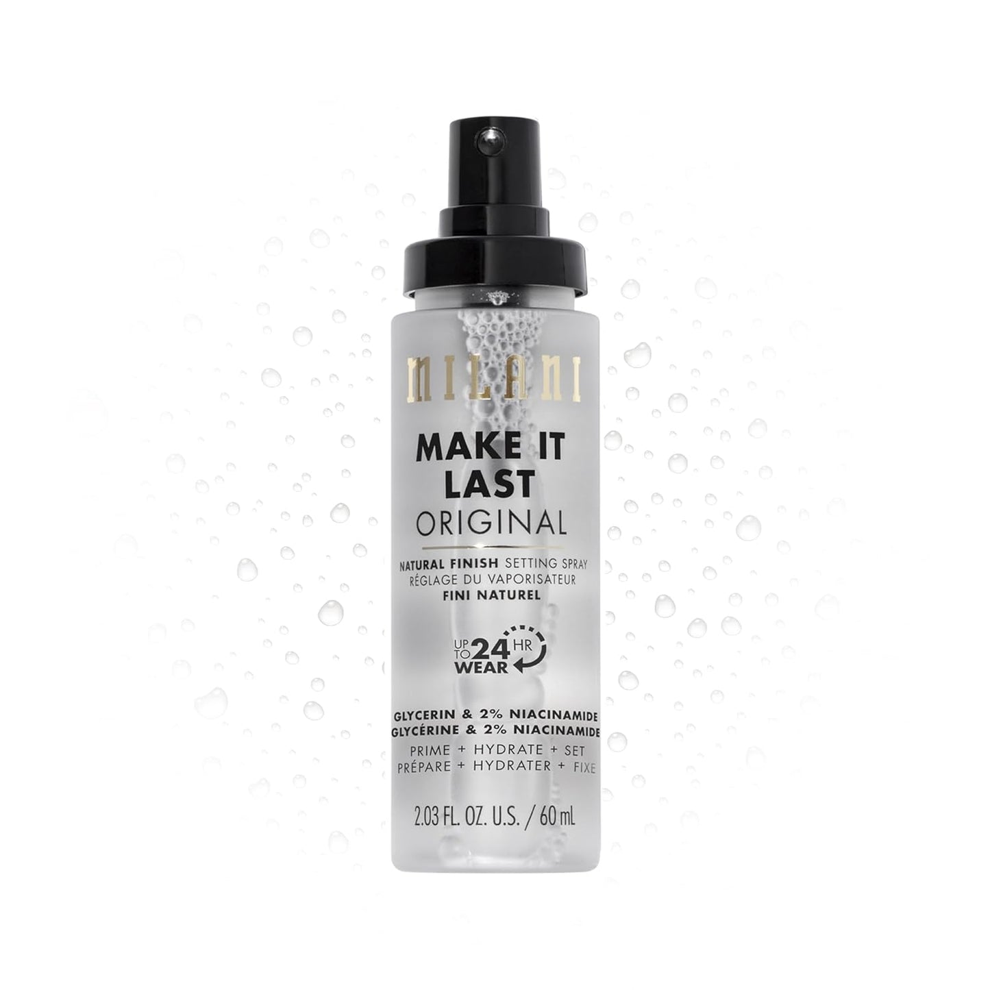 Milani Setting Spray + Primer, Make It Last Original - Natural Finish with Niacinamide for Hydration, Setting Spray for Makeup and Face Primer, 3-in-1 Prime + Hydrate + Set, 2.03 Fl. Oz