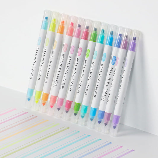 Highlighters Assorted Colors, 12 Pack Dual Tip Aesthetic Highlighter Markers No Bleed Perfect for Bible and Journaling