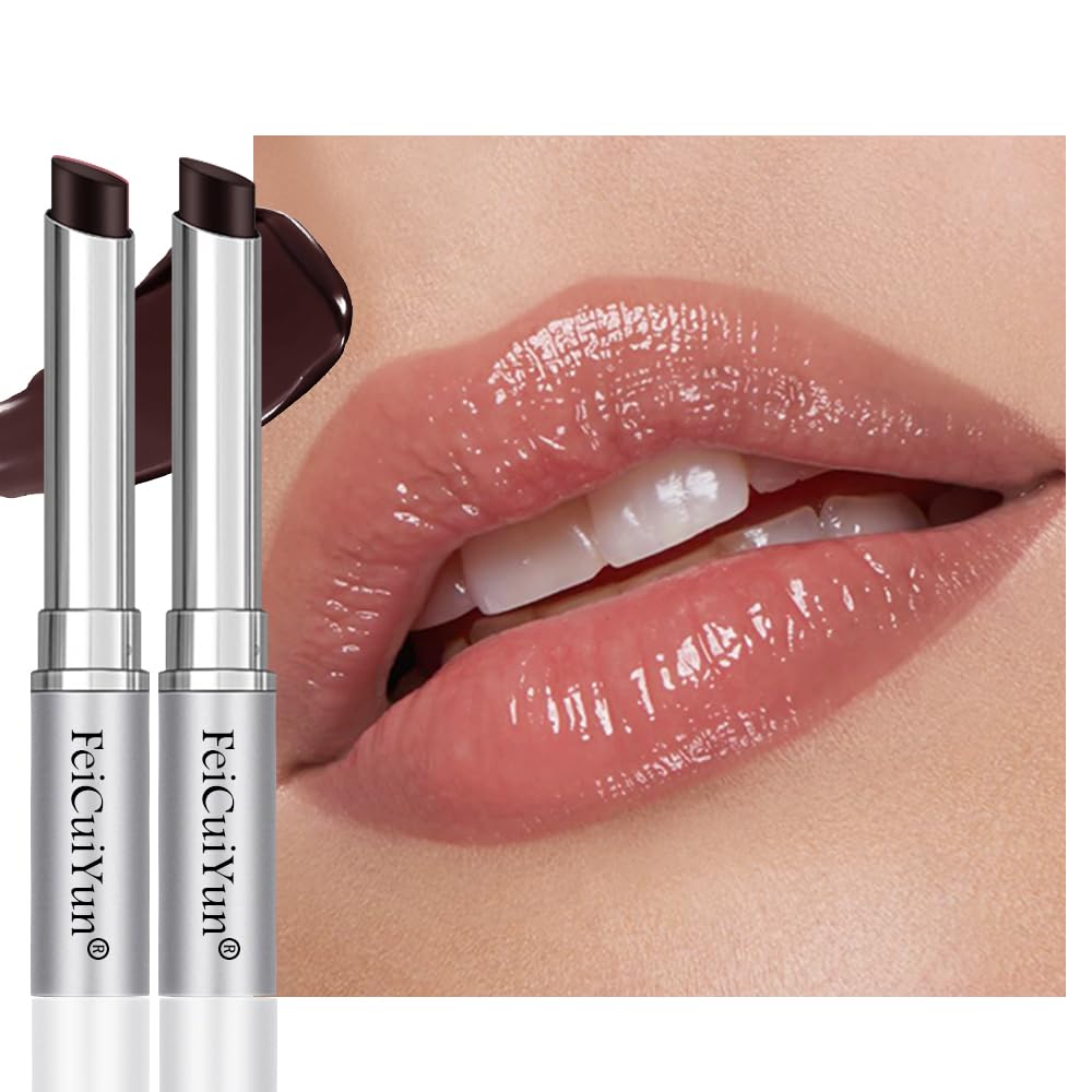 2Pcs Honey Tinted Lip Balms Lip Stain, Sheer Hydrating Lip Skin Tint, Gloss Balm Moisturizing Lip Color for All Skin Tones, Nourishing Lip Balm with a Hint of Natural Black Cherry Tint