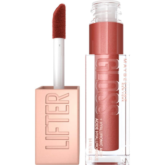 Maybelline Lifter Gloss, Hydrating Lip Gloss with Hyaluronic Acid, High Shine for Plumper Looking Lips, Rust, Warm Neutral, 0.18 Ounce