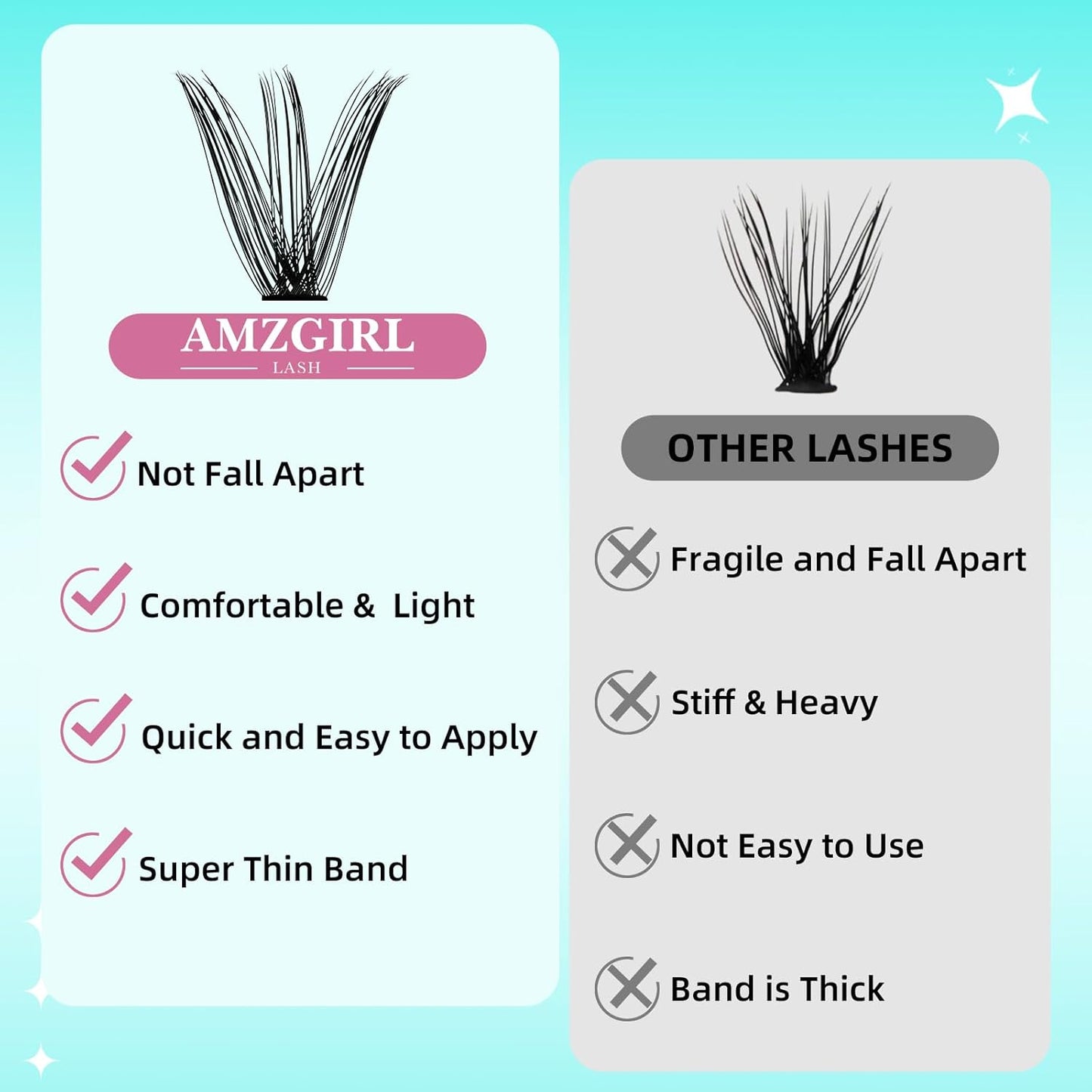 Lash Clusters Wispy 320PCS Eyelash Extension 40D 50D Cluster Lashes Individual Lashes DIY Lash Extension Natural Look Cluster Eyelash Extensions Soft False Eyelashes at Home for Beginners(D-14mm)