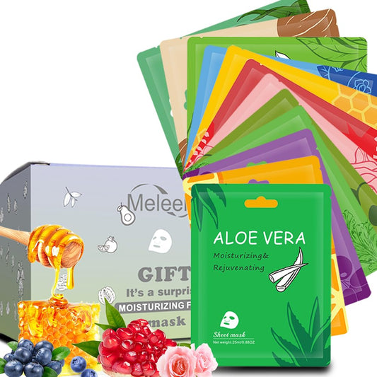 24 Pack Sheet Face Masks Skincare for All Skin Types, Hydrating Face Mask Beauty Suitable for Sensitive Skin, Birthday Party Spa Gift for Kids Teens Girls