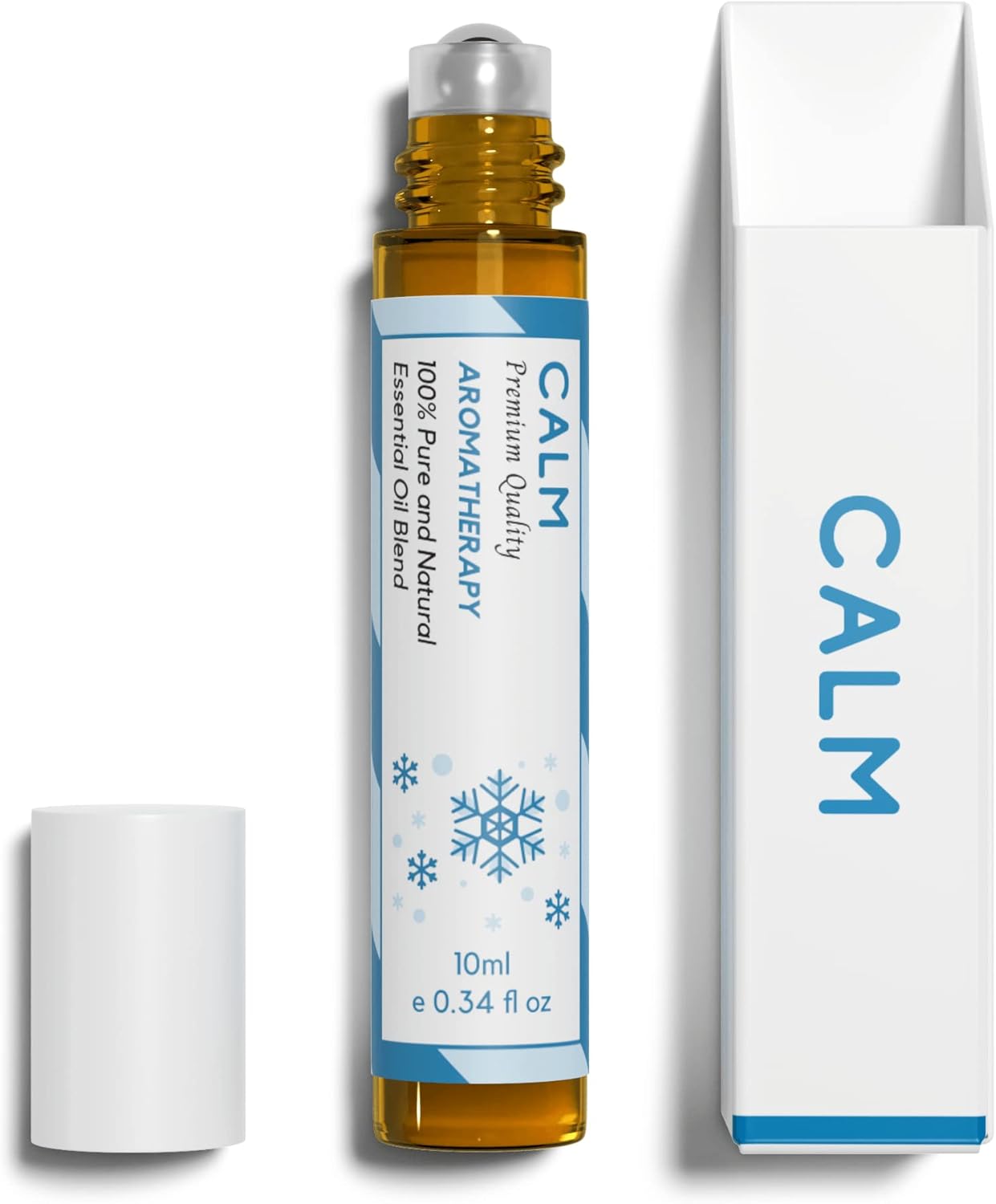 Benatu Calm Essential Oil Roll On Blend (with Ginger, Patchouli, Lemon Oil), Travel Size Relaxing Roller for Body Topical Massage, Natural Scent Aromatherapy Gift for Women & Men 10ml