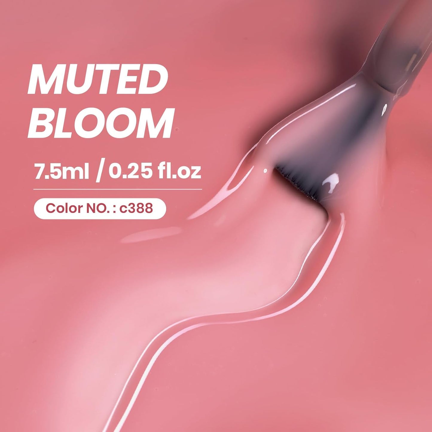 Beetles Nude Pink Gel Nail Polish - Muted Bloom Clear Pink, Natural Jelly Gel Polish, Sheer Translucent Colors, Nail Concealer Soak Off UV French Nail Art Manicure Gift for Women 15ML