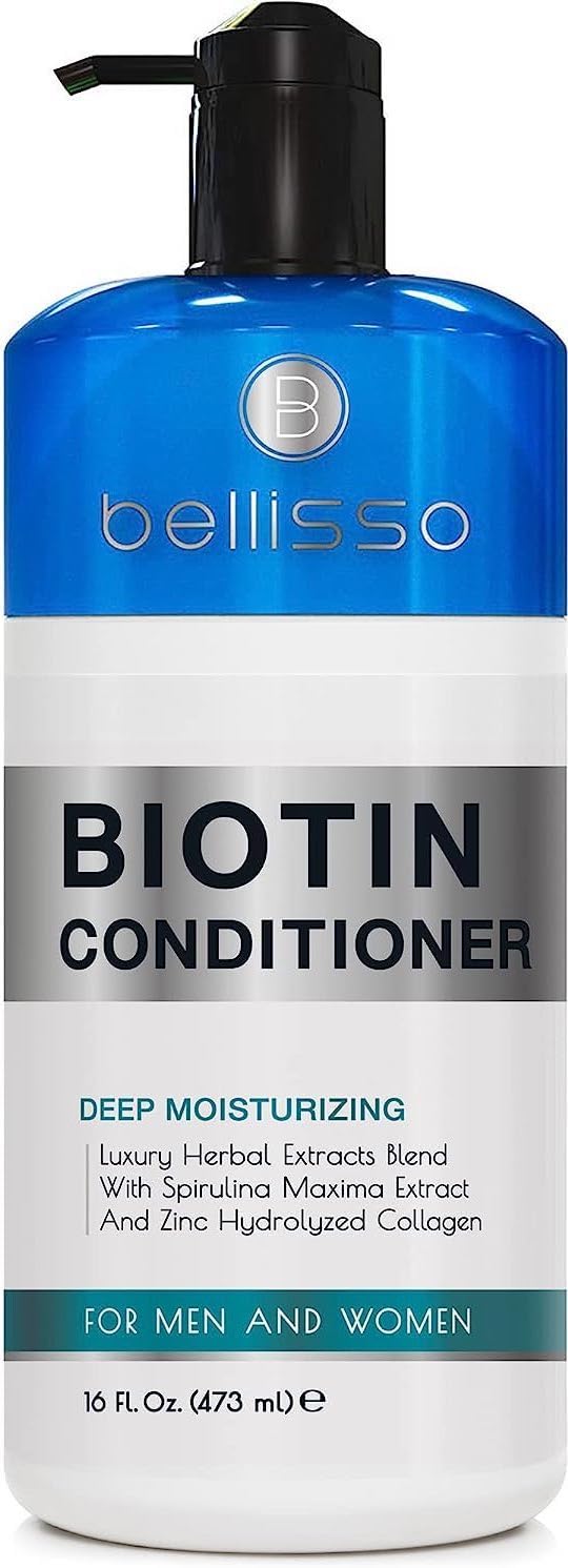 BELLISSO Biotin Conditioner - Sulfate Free Hair Thickening Products for Women and Men - Deep Conditioning Treatment for Dry Damaged Strands