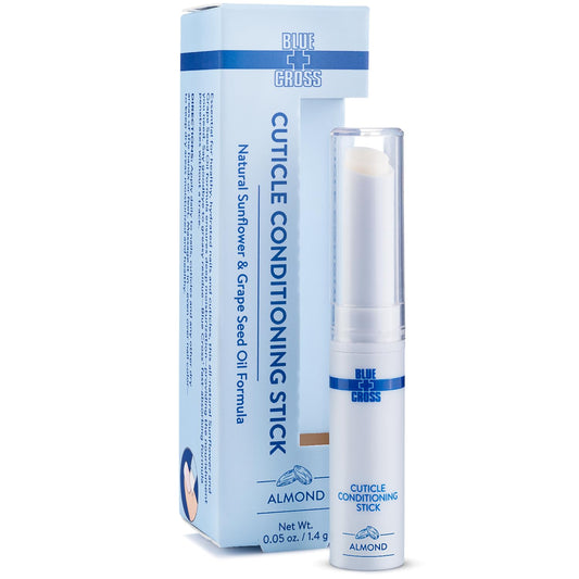 Blue Cross Cuticle Balm Conditioning Stick, Scented Cuticle Softener Oil Balm with Nourishing Sunflower & Grape Seed Oil, Professional Nail Care Supports Dry + Damaged Cuticles, 0.05oz, Almond