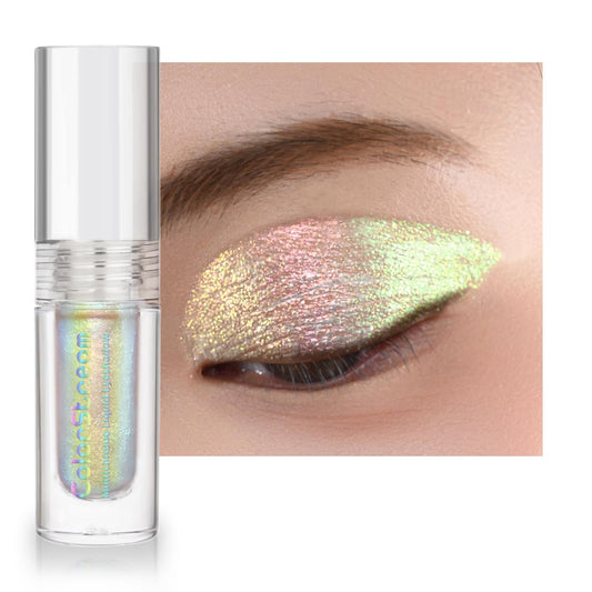 CHARMACY Multichrome Glitter Liquid Eyeshadow, Chameleon Shifting Color, Holographic Metallic Eyeshadow, Long-Lasting Wear, Vegan Eye Topper for Party, Daily Makeup #05