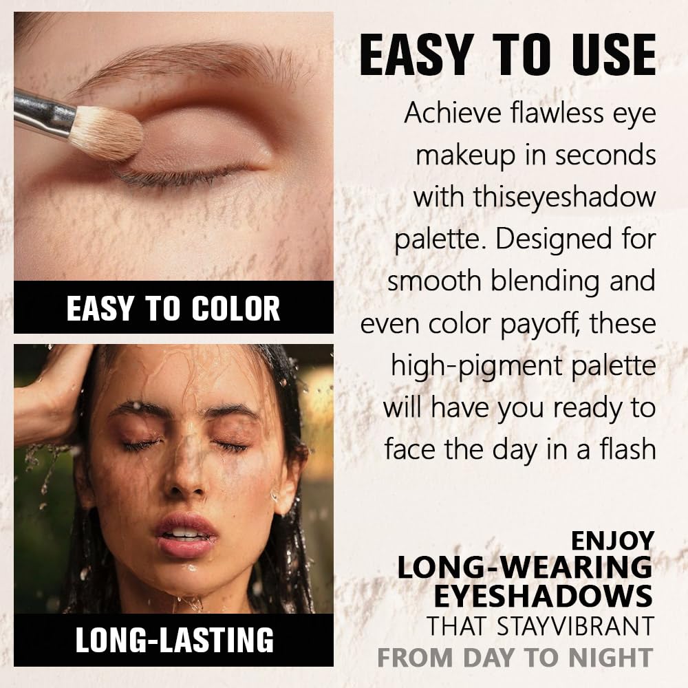 Single Matte Eye Shadow Palette Makeup, Nude Brown Matte Eyeshadow for Women, Monochrome Eye Shadow Makeup, Pigmented Waterproof Sombras Para Ojos, Vegan, Talc, Paraben & Cruelty Free, 06