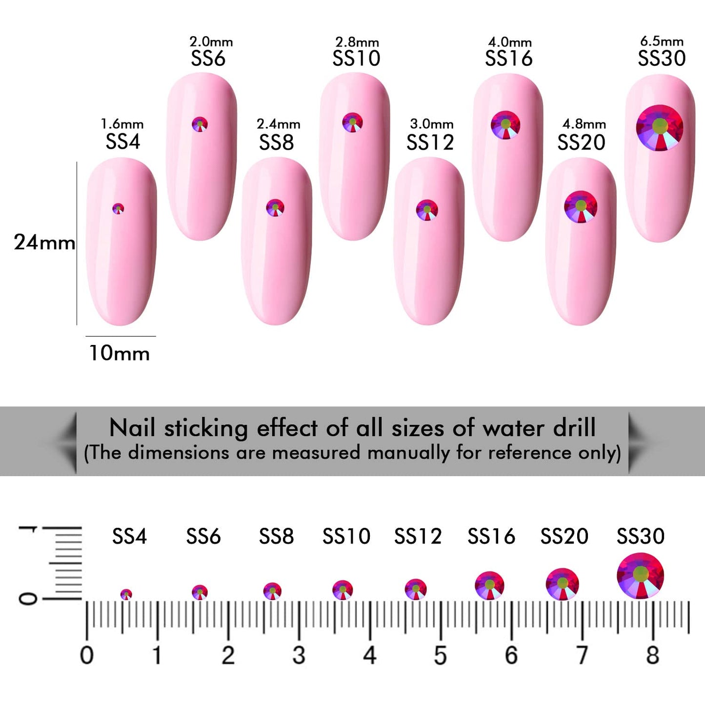 1440Pcs Red Ab Crystal Rhinestones,Glass Flatback Rhinestones Small Gemstones for Nail Face Makeup Art Crafts Clothes Decoration -(SS6,2.0mm,Red Ab)