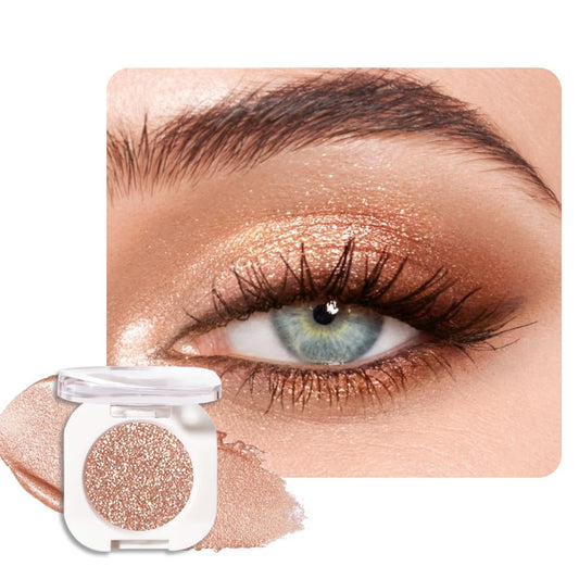 Light Brown Single Glitter Eyeshadow Makeup, Neutral Powde Eye Shadow for Women, Brown Shimmer Singles Eyeshadow Palette Pigmented Waterproof, sombras para ojos,Girls Monochrome Eyeshadows Gift