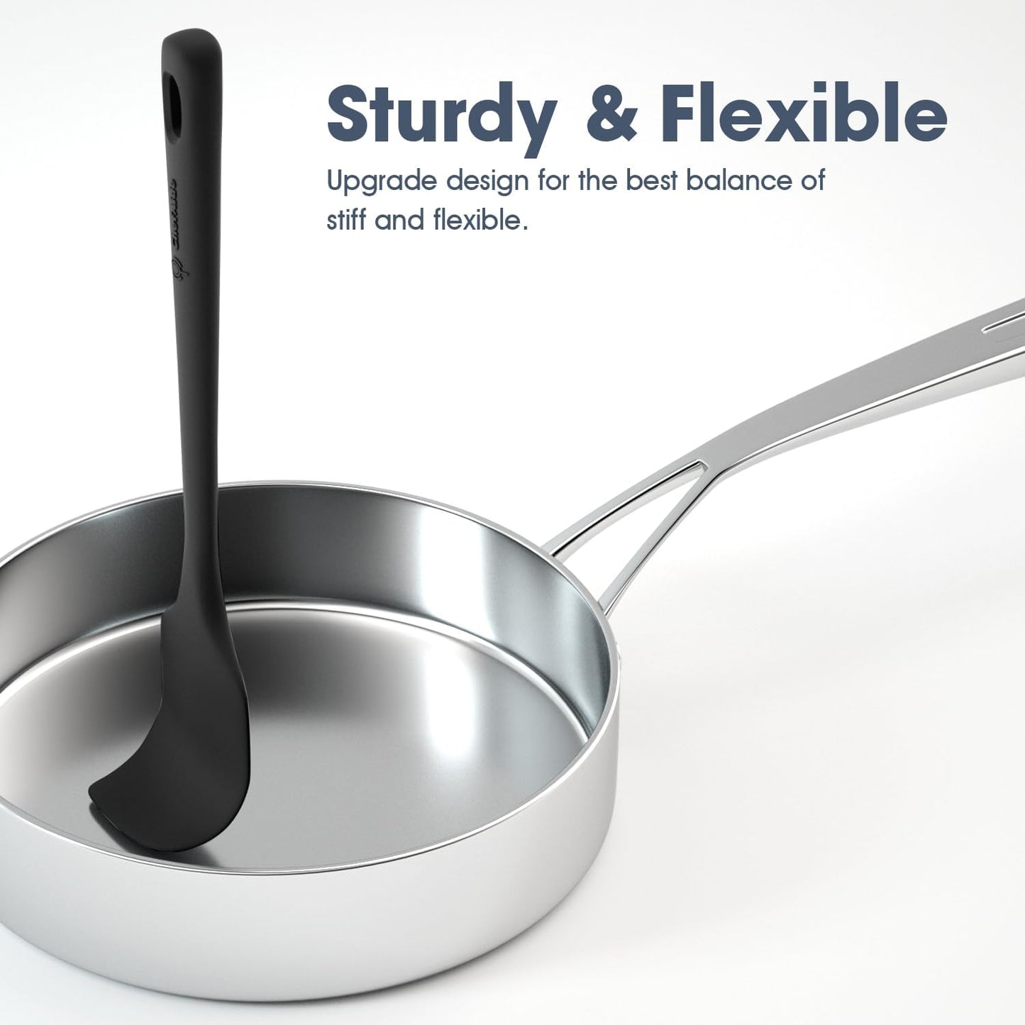 3 Pieces Silicone Spatula Set, Food Grade Rubber Spatula, Upgrade Strong Handle with Ergonomic Grip, Heat Resistant for Nonstick Cookware, Cooking