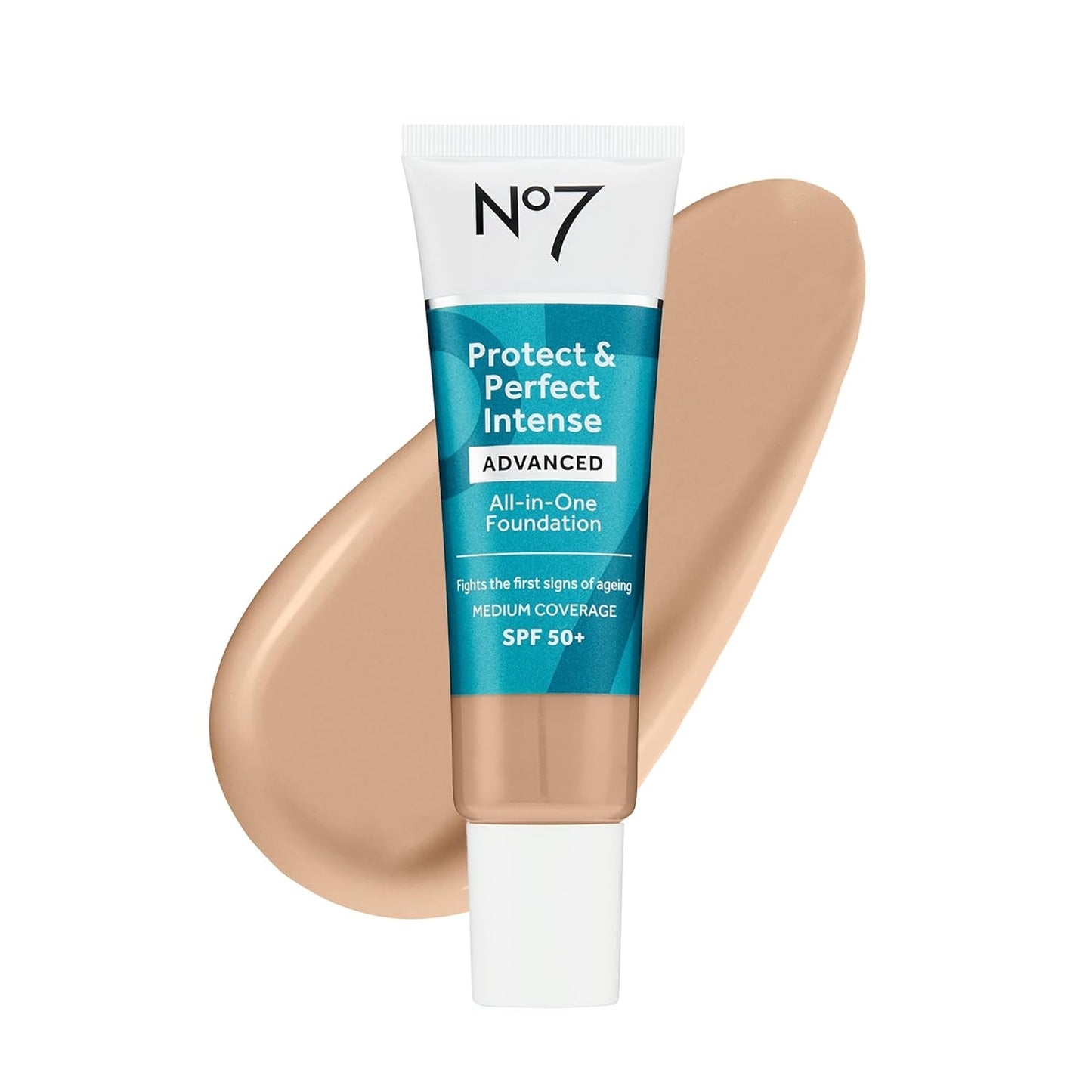 No7 Protect & Perfect Advanced All in One Foundation - Warm Ivory - Age Defying Foundation Makeup with SPF 50 - Makeup Base Cream Helps to Reduces Redness & Blurs Visible Pores (30ml)