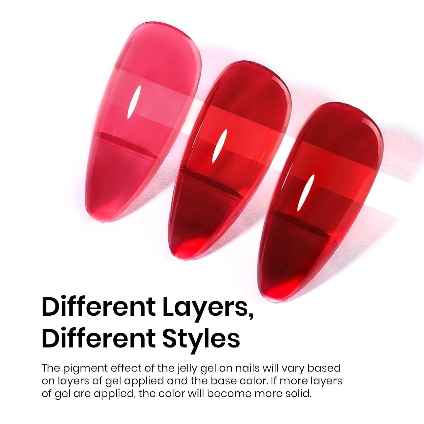 Beetles Jelly Red Gel Nail Polish - 15ML Fall Red Neutral Sheer Gel Polish Translucent Effect Soak Off UV French Nail Art Manicure Salon Gift for Women