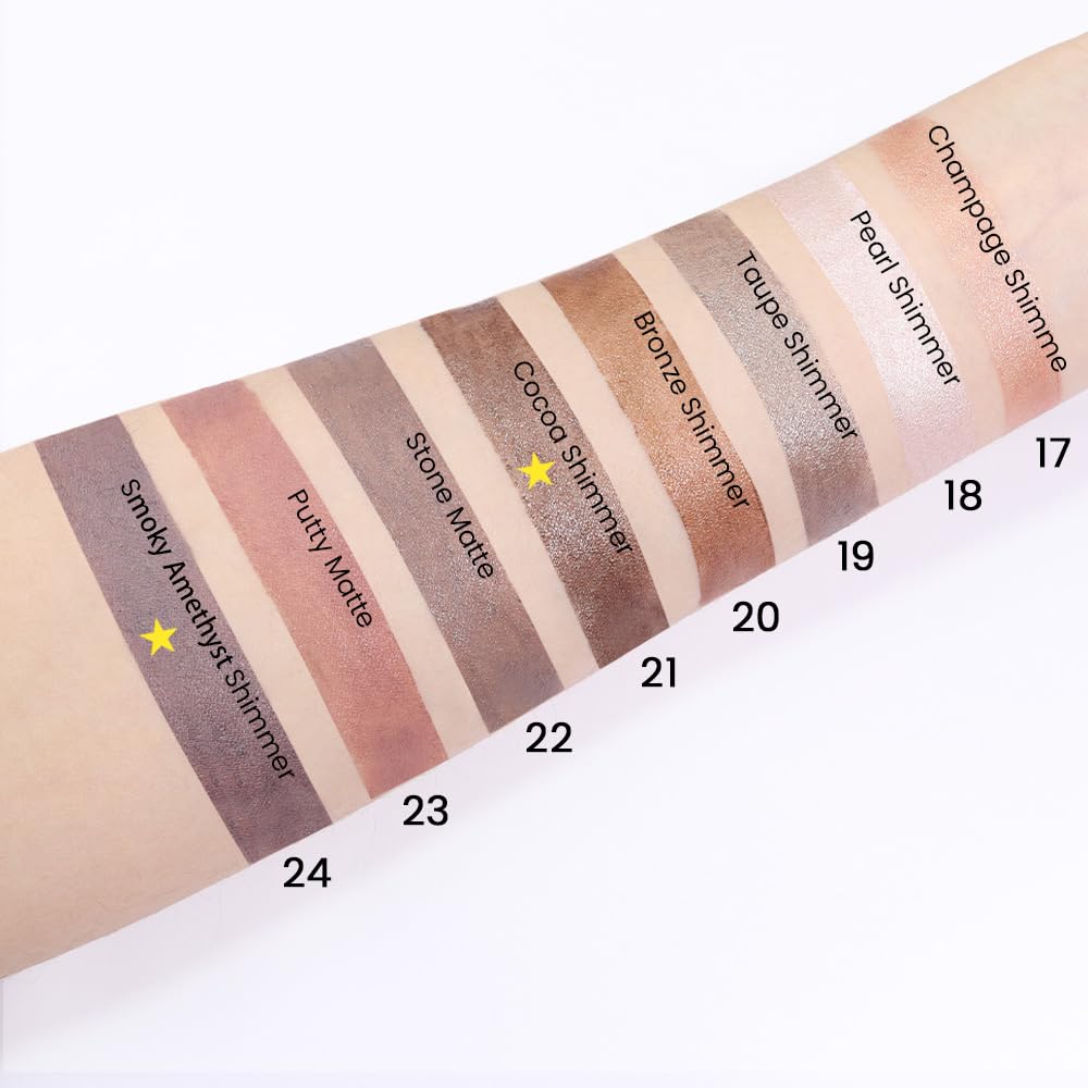 evpct 2Pcs Cream Eyeshadow Sticks Set for Eyes Waterproof, Cocoa Shimmer & Smoky Amethyst Shimmer Matte Eye shadow Stick Pencil Pen Bulk sombras en crema para ojos 21+24
