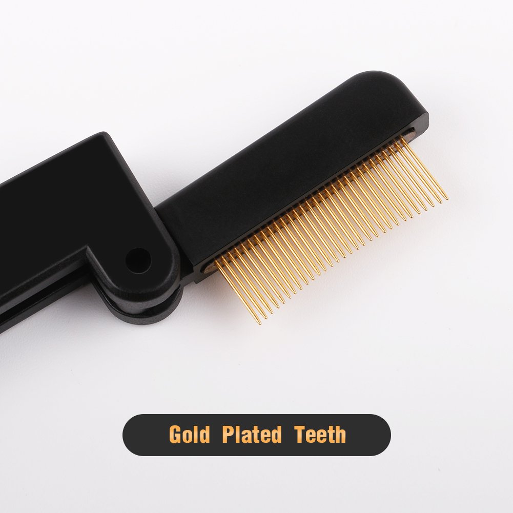 DUcare Eyelash Comb Separator Eyelashes Eyebrow Mascara Brush Applicator Eyelash Definer With Comb Cover Cosmetic Brushes Tool (Black)