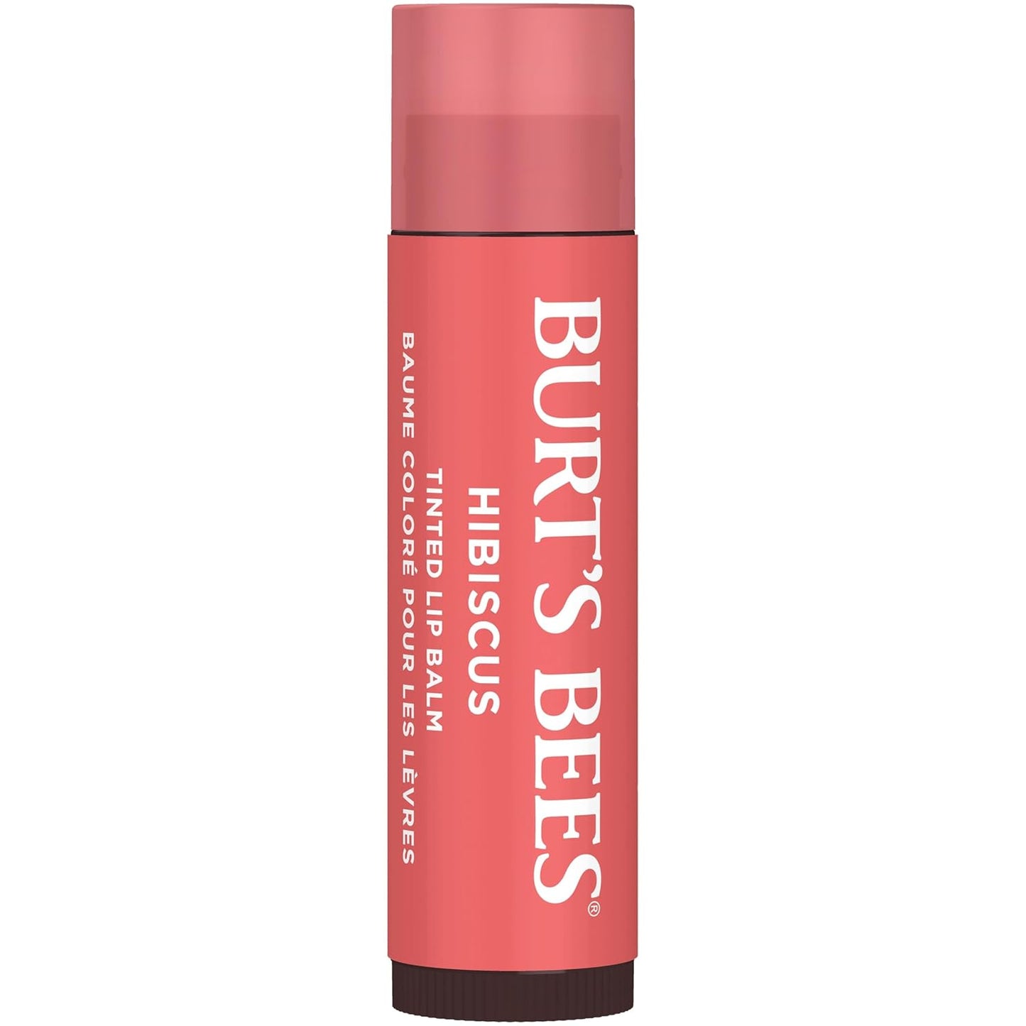 Burt's Bees Lip Tint Balm with Long Lasting 2 in 1 Duo Tinted Balm Formula, Color Infused with Deeply Hydrating Shea Butter for a Natural Looking Buildable Finish, Soft Hibiscus (2-Pack)