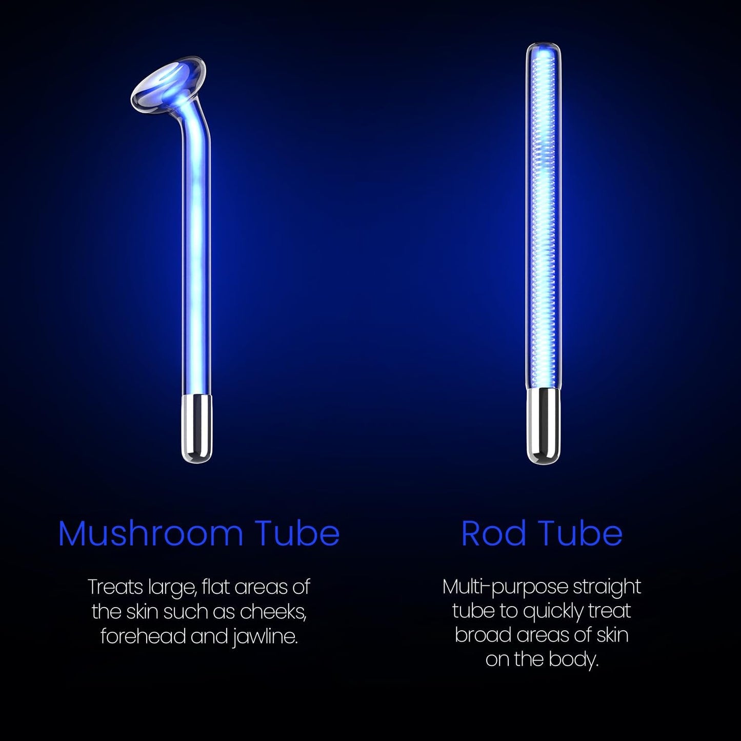 4-Piece Fusion Wand Acessory Set for Nuderma Wands - NuDerma NOT Included - Neon & Argon Fusion Glass applicators for Nuderma – High Frequency Upgraded Fusion Wand Set Compatible with Nuderma Systems