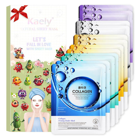 12 Pack Face Sheet Mask Skincare,Hydrating Face Mask For Sensitive Skin,Moisturize,Soothing,Nourish for All Skin Types,Natural Spa Party Facial Mask Skincare Set for Women Men Girls