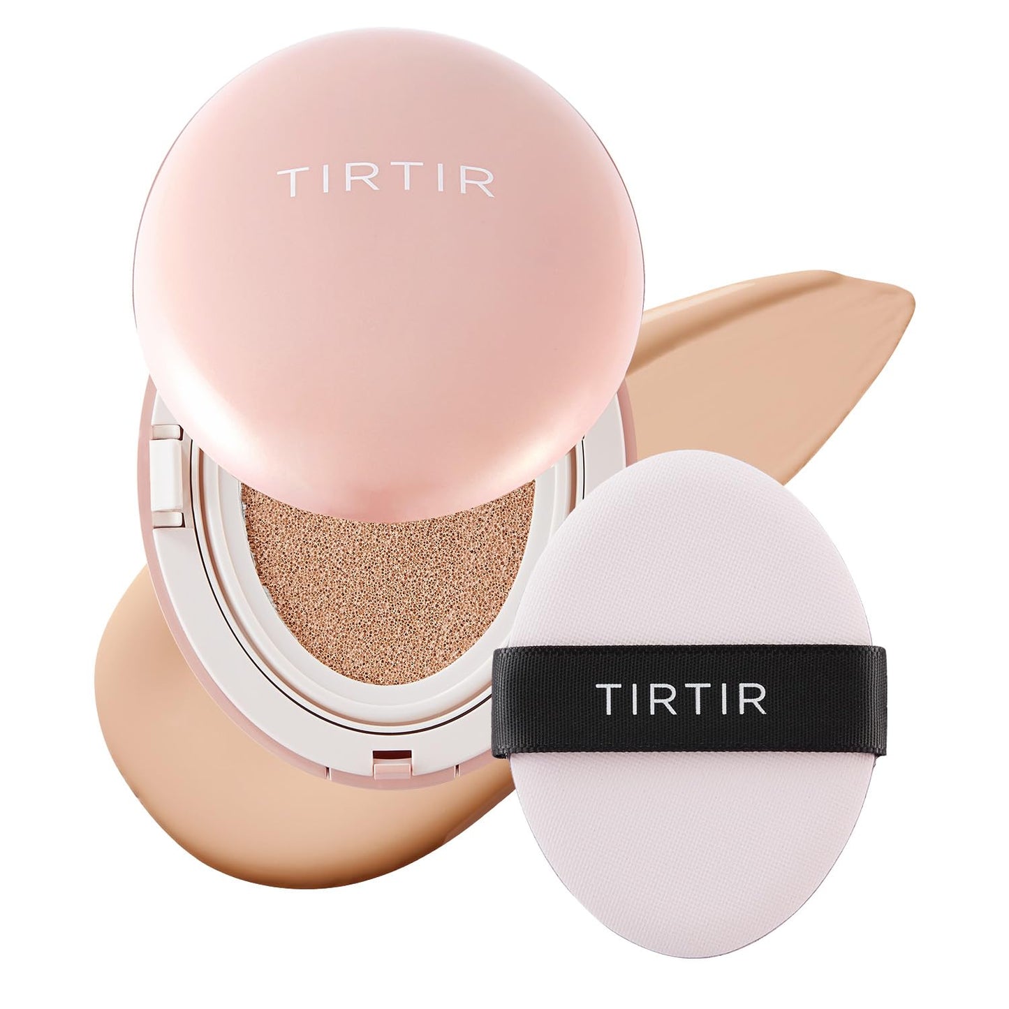 TIRTIR Mask Fit All Cover Pink Cushion Foundation | High coverage, Velvety Matte Finish, Lightweight, Flawless, Corrects Redness, Korean Cushion (#21C Cool Ivory, Full Size, 0.63 Fl Oz)