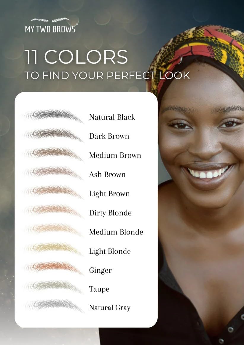 (10 pairs) Natural Black Temporary Eyebrow Tattoo - Small Size - Waterproof & Smudgeproof - Everyday Brow Style Eyebrow Stickers - Sheet Lasts up to 30 Days - Won't Work on Existing Brows