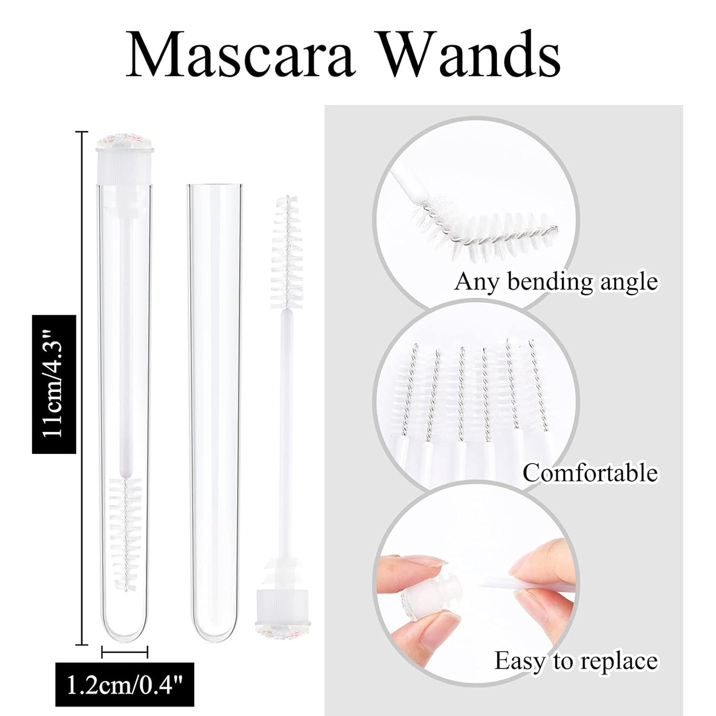 20pcs Eyelash brush Lash Wand Makeup tool Eyelash Extension supplies Cleaning brush Diamond Mascara star white