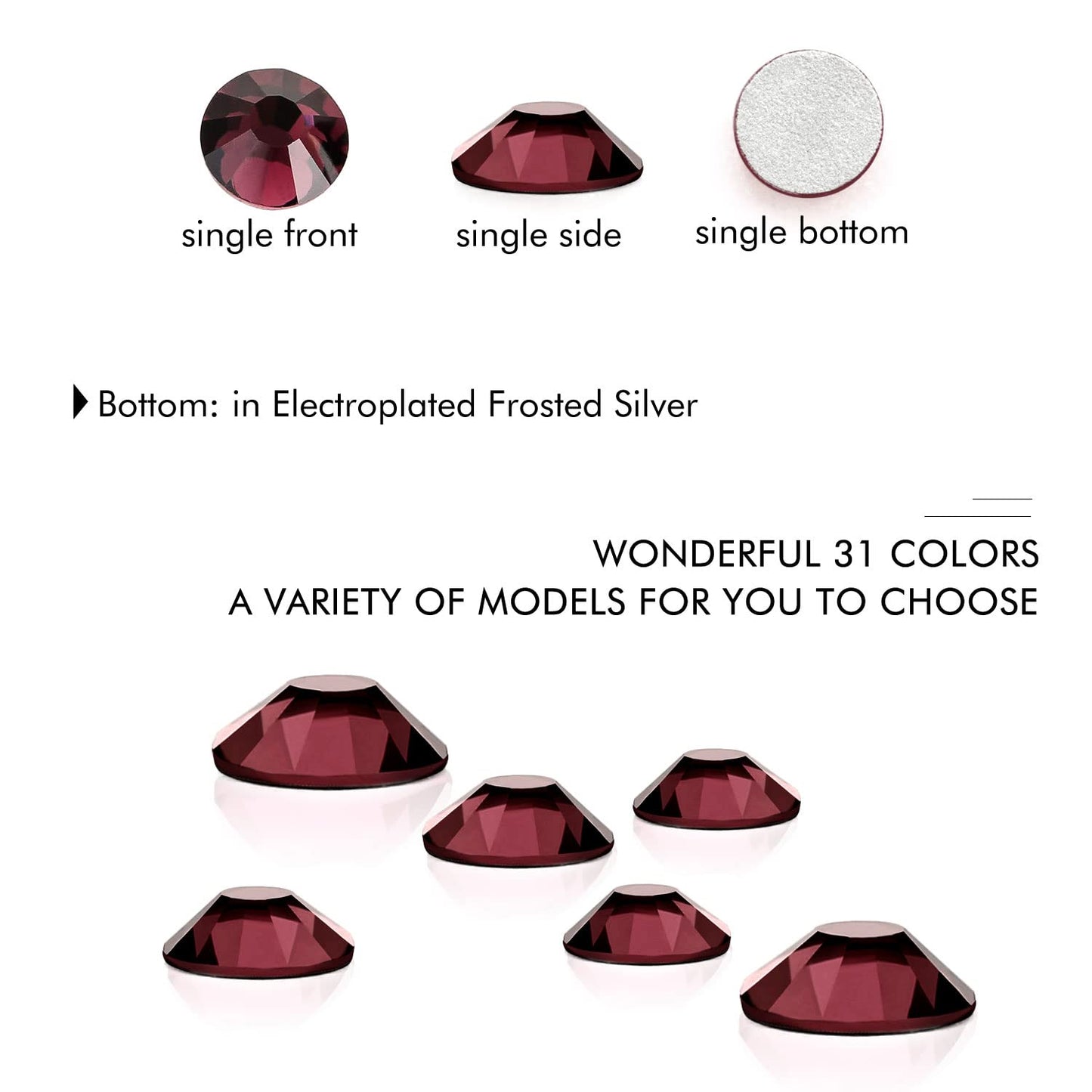 1440Pcs Amethyst Crystal Rhinestones,Glass Flatback Rhinestones Small Gemstones for Nail Face Makeup Art Crafts Clothes Decoration - (SS8,2.4mm,Amethyst)