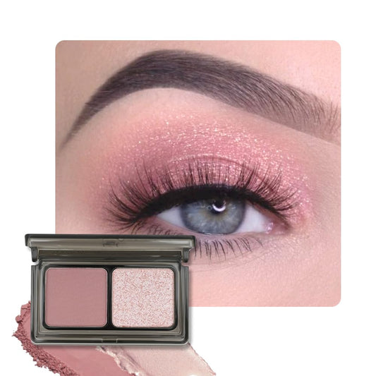 AMY'S DIARY 2 Color Mauve Rose matte +Champagne Pink Shimmer Eyeshadow Palette – Shimmer matte Rose Pink eye shadow for Eye Makeup, Long-Lasting & Highly Pigmented, Vegan & Cruelty-Free