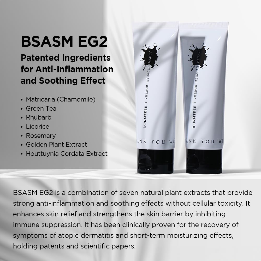 Black Miracle Mask Pack 3.38 fl oz/Addresses concerns of enlarged pores and excess sebum. EWG 99.8% GREEN Grade Peel-off Pack with patented anti-inflammatory BSAS