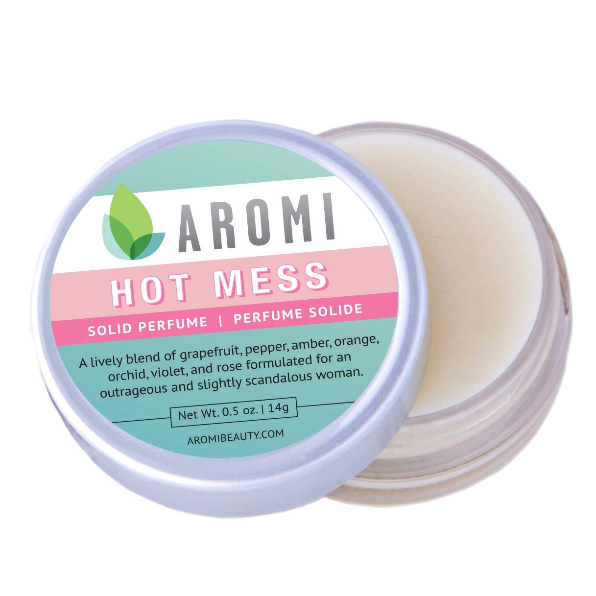 Aromi Hot Mess Solid Perfume | Fruity, Floral Fragrance, Vegan, Cruelty-free, Wax Scent, Travel, Funny Gift Idea, Grapefruit, Rose, Orchid Handmade (Hot Mess)