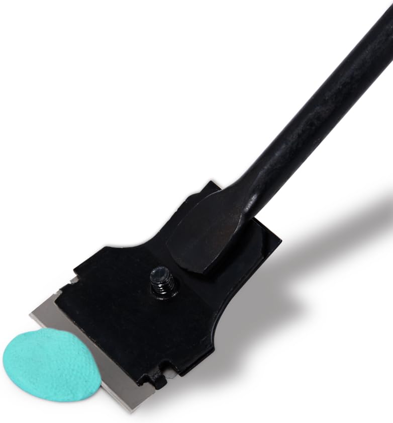 FOSHIO 12" Long Reach Extension Scraper Long Razor-blade Scraper Extra Long Sticker Scraper with 10PCS Double Edged Plastic Razor Scraper Blades and 10PCS Carbon Steel Razor Scraper Blades