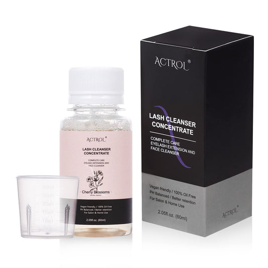 Eyelash Cleanser Concentrate 60ml Cherry Blossom Professional Lash Shampoo Foaming Cleanser DIY Non-lrritating Wash for Extensions Lashes with Salon Home Care-Makes 12 Bottles