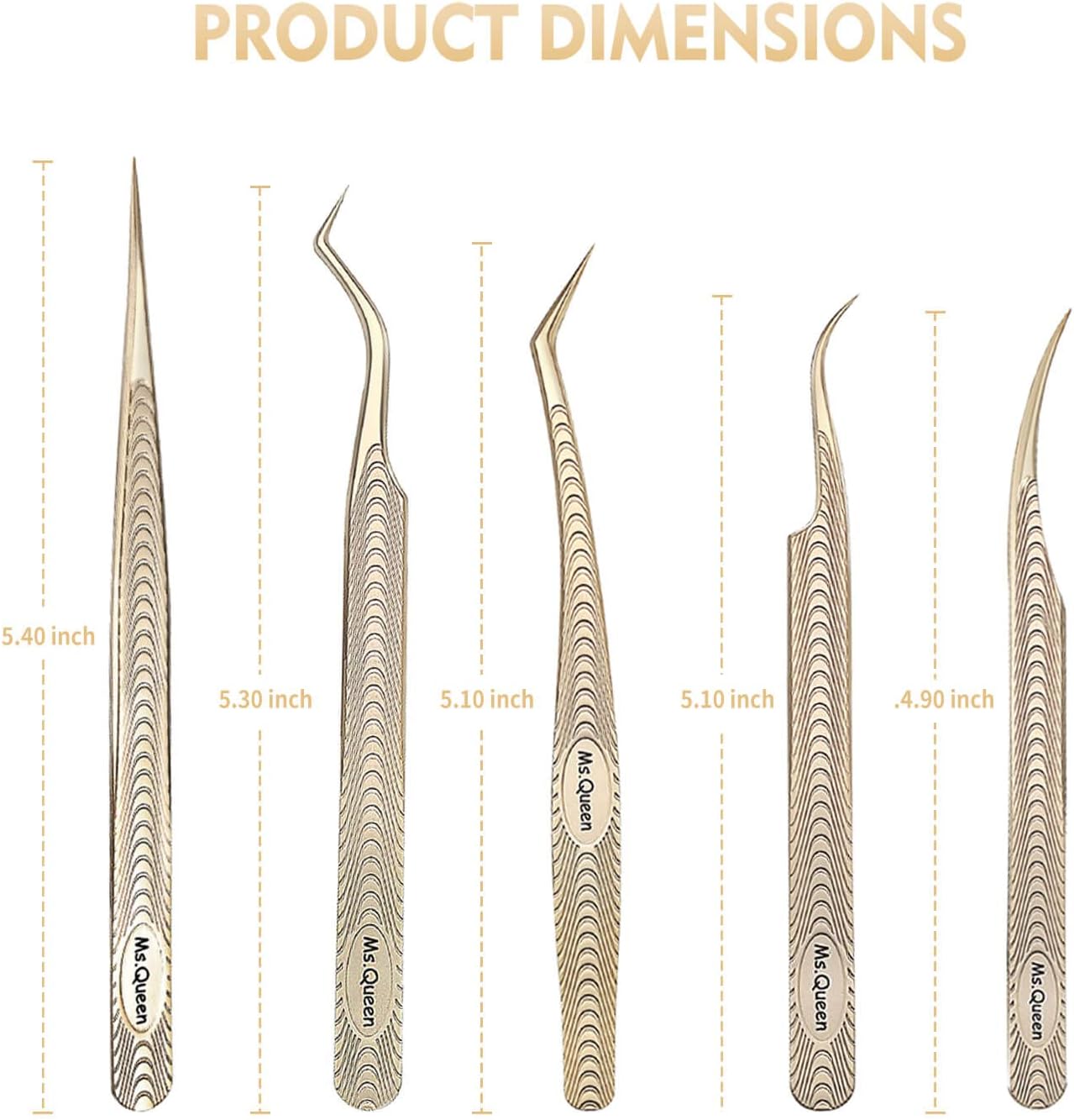 Ms.Queen Lash Tweezers for Eyelash Extension-Professional Lashing Tweezers for Mega Volume Mink Eyelashes Extensions Applying