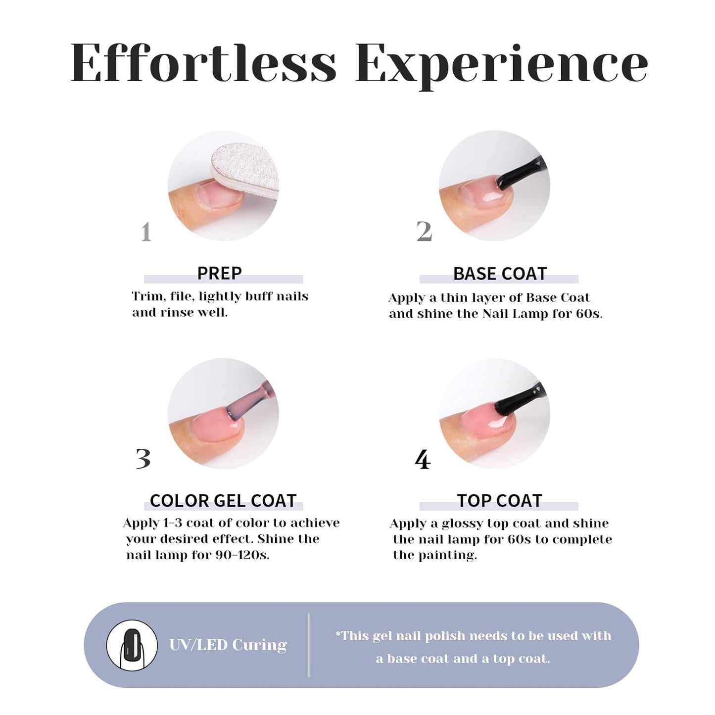 Grey Blue Metallic Glitter Gel Polish, 15ml UV/LED Soak Off Gel Nail Polish for Manicure Salon or DIY Nail Art at Home,Women Girls Gifts - GP0096