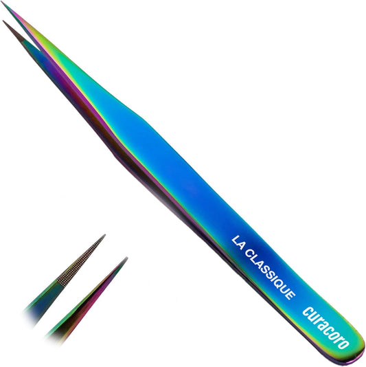 Curacoro Lash Tweezer - Professional & Precision Fiber Tip Grip Lash Tweezers for Eyelash Extensions, Multi Shapes & Purposes Tweezers for Volume, Isolation & Classic Lashes (Galaxy, La Classique)