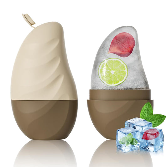 Silicone Facial Ice Cube Roller Massager, Facial Beauty Care Tool, Reusable Face Ice Mold - Brighten Skin, Reduce Puffiness for Face & Eyes (Brown)