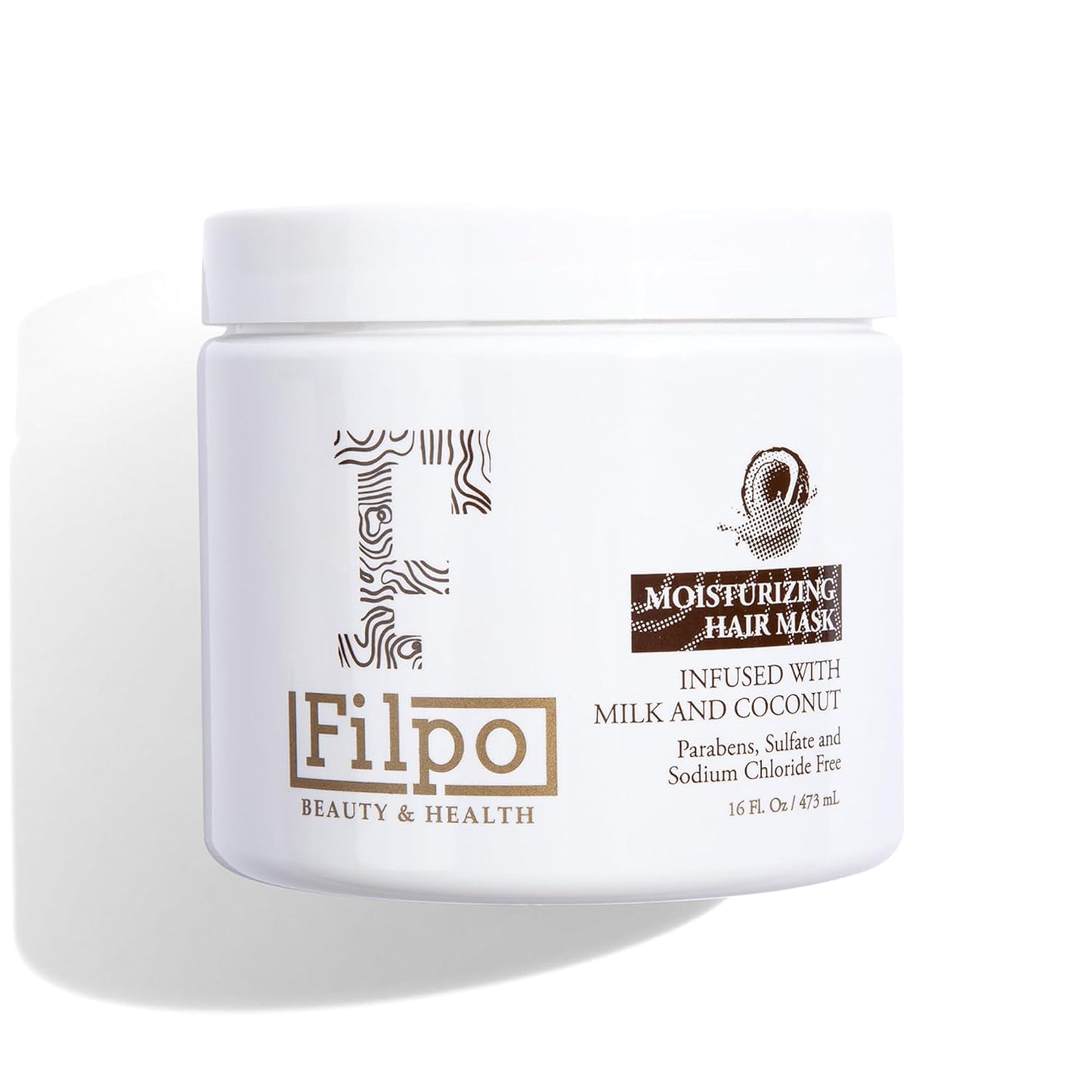 FILPO Coconut Milk Hair Mask - Deep Conditioning with Coconut Oil and Argan Oil for Dry, Damaged, Curly Hair Growth & Sulfate Free Hair Care