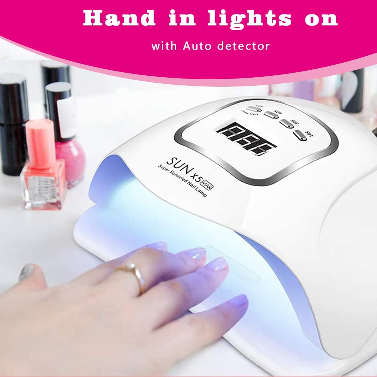 150W UV LED Nail Lamp for Gel Polish - Fast Curing, 4 Timers, Professional Nail Art Tool, Available in White and Pink
