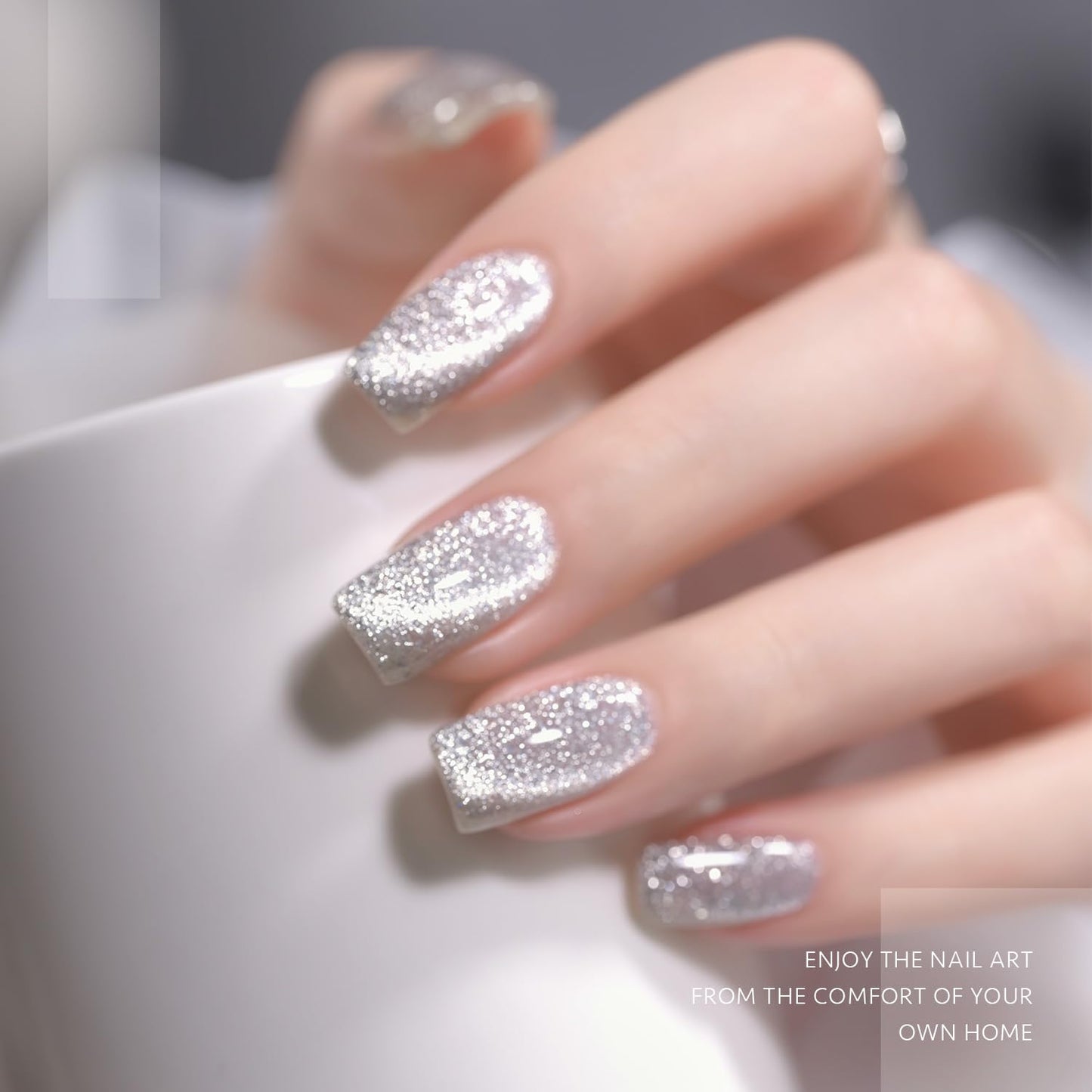 GAOY Chrome Glitter Cat Eye Gel Polish Set of 6 Colors with Free Magnet UV LED Soak Off Nail Polish Home DIY Manicure Nail Salon Varnish