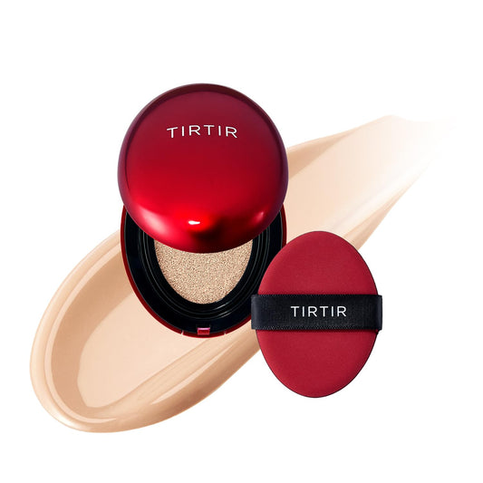 [*Mini Size*] TIRTIR Mask Fit Red Cushion Foundation | Full coverage, Weightless, Skin fit, Satin Glow Finish, Korean Makeup, beauty, Tattoo cover up, Buildable (#21C Cool Ivory, 0.15 Fl Oz)