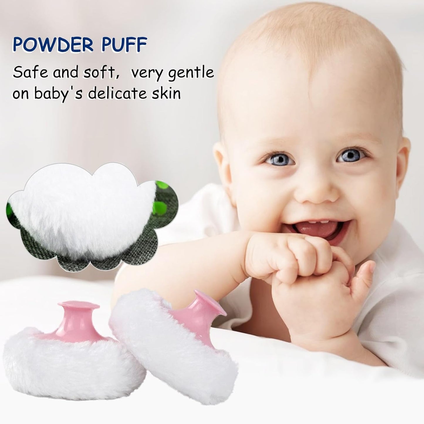 Body Powder Puff and Container for Dusting Powder, Women Powder Puff and Powder Case for Bath and Travel (Summer Dream)