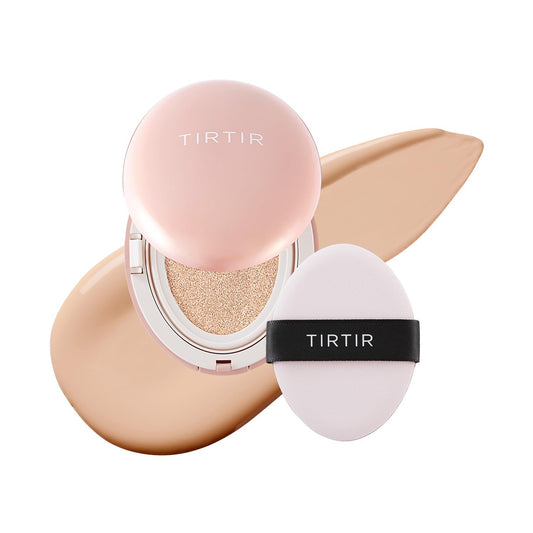 [*Mini Size*] TIRTIR All Cover Pink Cushion | Korean Cushion Foundation, (#17C Porcelain, 0.15 Fl Oz)