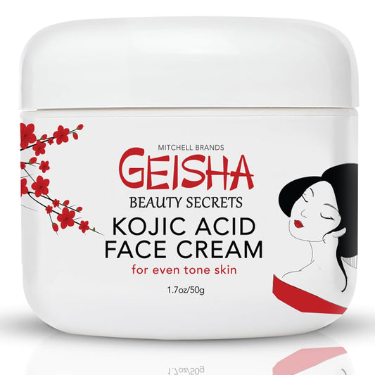 Geisha Kojic Acid Cream - 1.7 fl oz / 50 ml - Skin Brightening Cream for Face, Body, Hands - with Glycolic Acid