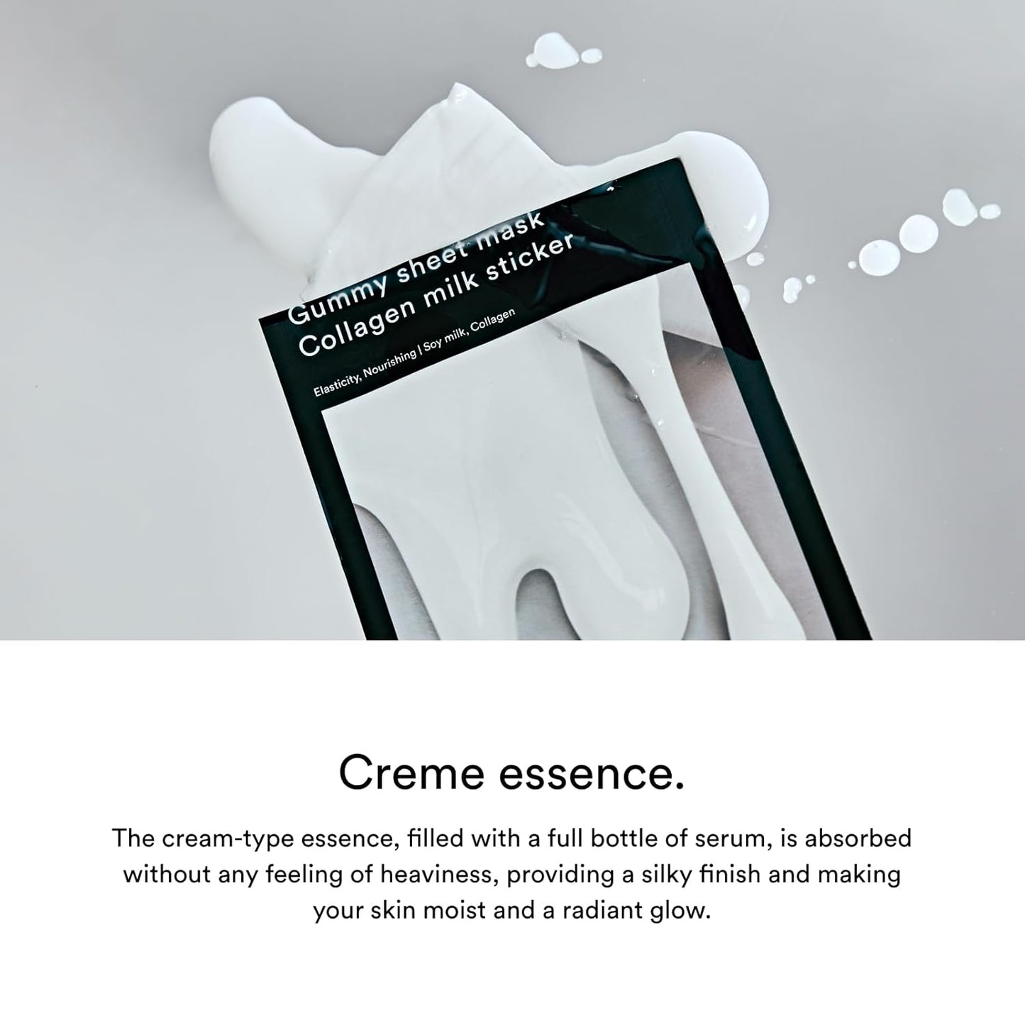 Abib Gummy Sheet Mask Collagen Milk Sticker(10 sheets) I Elasticity & Moisture Care with Niacinamide, Peptides, Cica & Soy Ferment – Unscented Microfiber Firming Mask