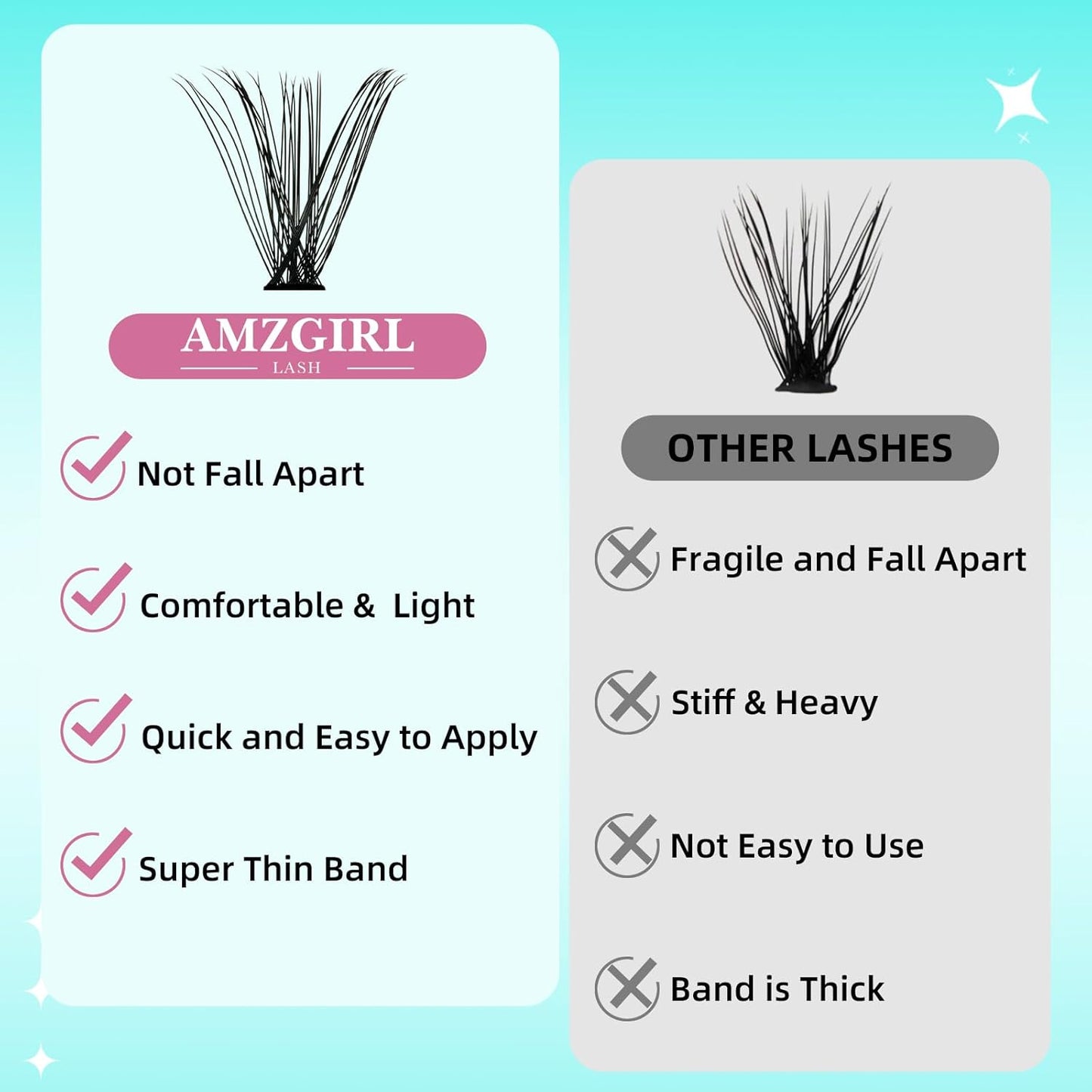 Lash Clusters Wispy 320PCS Eyelash Extension 50D Cluster Lashes Individual Lashes DIY Lash Extension Natural Look Cluster Eyelash Extensions Soft False Eyelashes at Home for Beginners(D-Mix9-16mm)