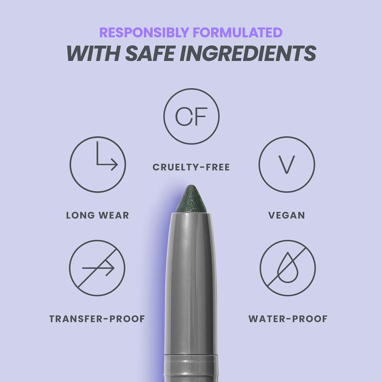 Wonderskin IYKYK Eyeshadow Stick - Longwear Eye Shadow Sticks, Budge-Proof & Waterproof Shimmer Eyeshadow Stick with Built-in Sharpener (Green Smoke)