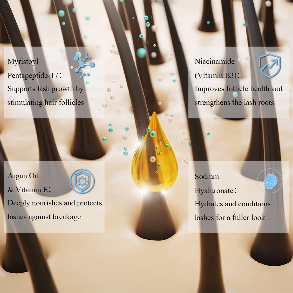 NP NATURES PHILOSOPHY Lash Brow growth serum, Prostaglandin-Free Eyelash Serum for Thicker Longer Fuller Natural Lashes, Peptide Eyelash Eyebrow Enhancing Serum - Sérum De Pestañas Crecimiento 3ml