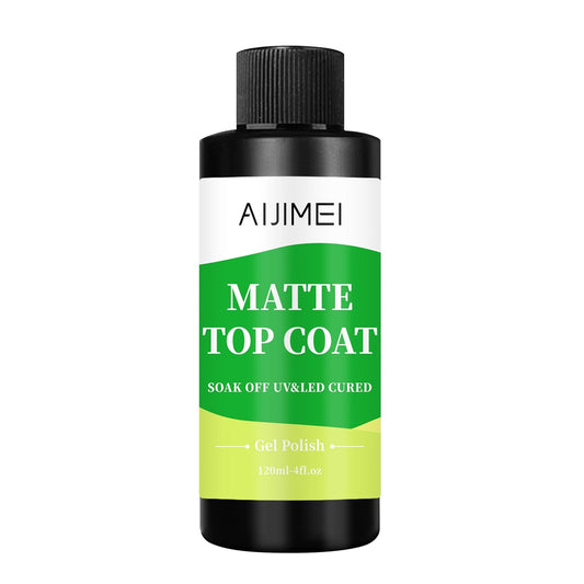 AIJIMEI Elegant Satin Matte Top Coat for Nails Finish Nail Polish Matte Nail Top Coat, Long-Lasting Nail Polish Matte Top Coat & Quick-DryTop Coat Satin Matte TopCoat 4 Fl Oz