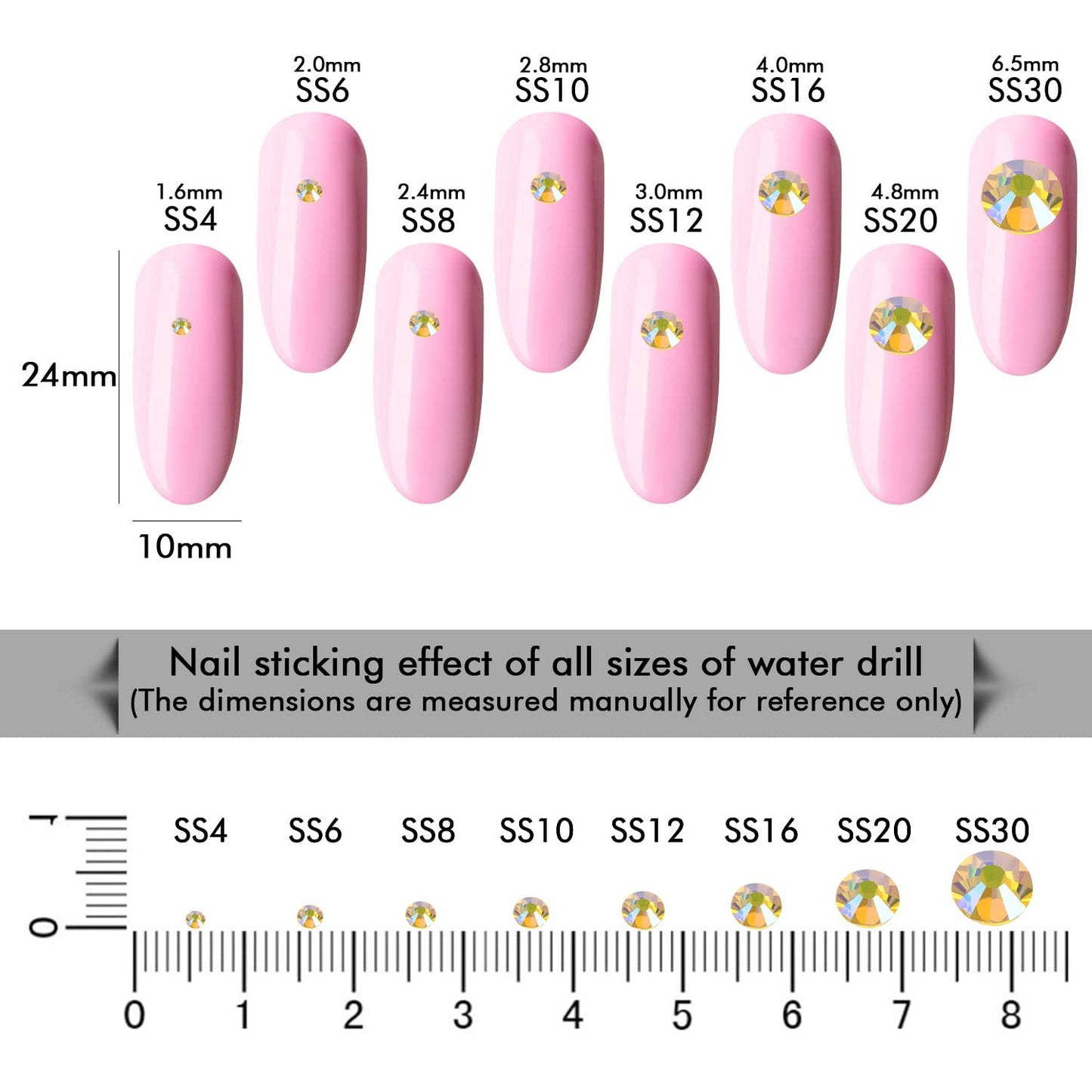 288Pcs Lemon Ab Crystal Rhinestones,Glass Flatback Rhinestones Gemstones for Nail Face Makeup Art Crafts Clothes Decoration -(SS30,6.5mm,Lemon Ab)