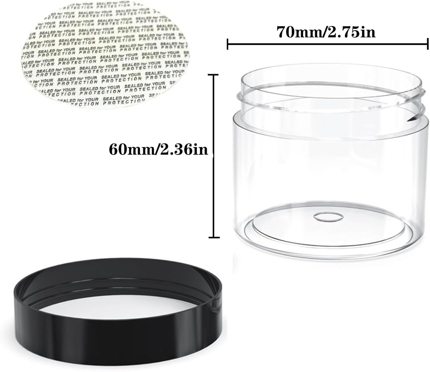 50 Pieces 4oz Plastic Jars with Lids Clear Round Cosmetic Container Empty Storage Jars for Makeup,Jewelry,Samples,Travel Storage